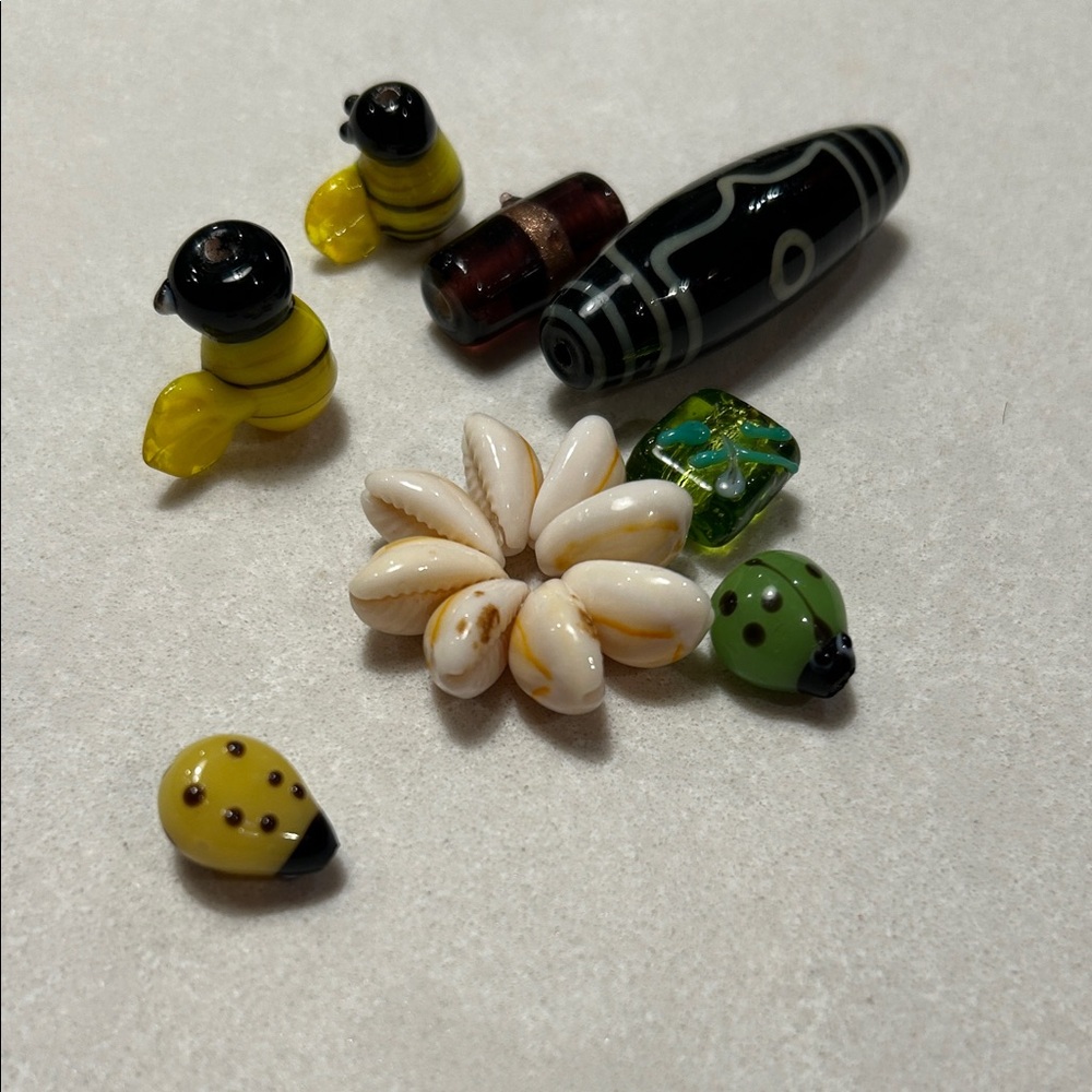 Misc Colorful Glass Beads + shells